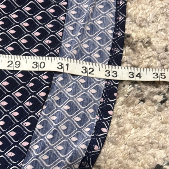 Honeyme Blue Mandarin Collar Tunic Blouse - Picture 4 of 8